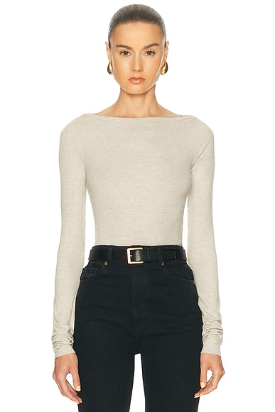 Long Sleeve Boatneck Top