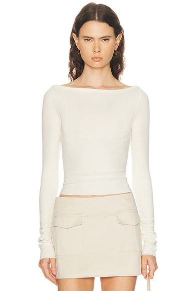 Long Sleeve Boatneck Top