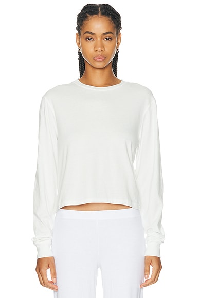 Cotton Modal Long Sleeve Boxy Tee