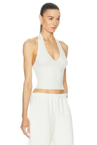 Shop Éterne Halter Top In Cream