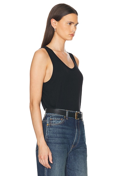 Éterne Fitted Cotton-blend Jersey Tank Top In Black