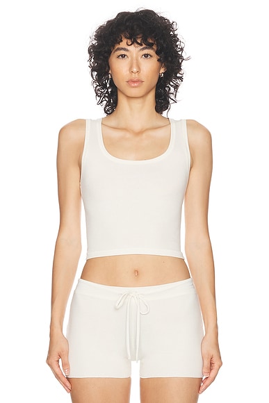 Eterne Square Neck Tank Top in Cream