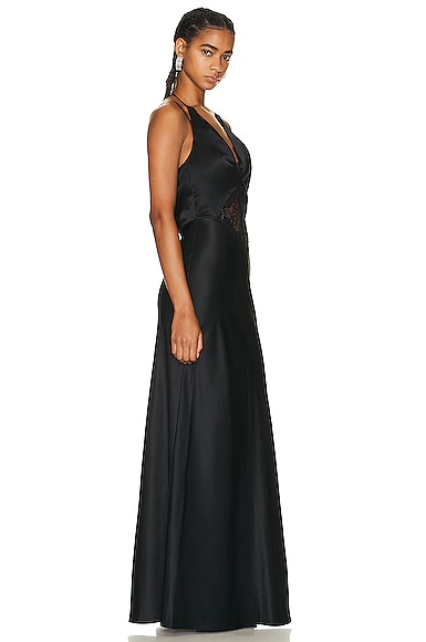 Shop Et Ochs Maria Silk And Lace Gown In Floral Print & Black