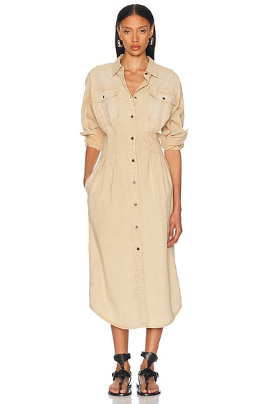 Aje Woodland Utility Mini Dress in Taupe Grey | FWRD