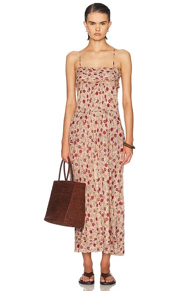 Isabel Marant Etoile Demy Dress in Ecru & Raspberry
