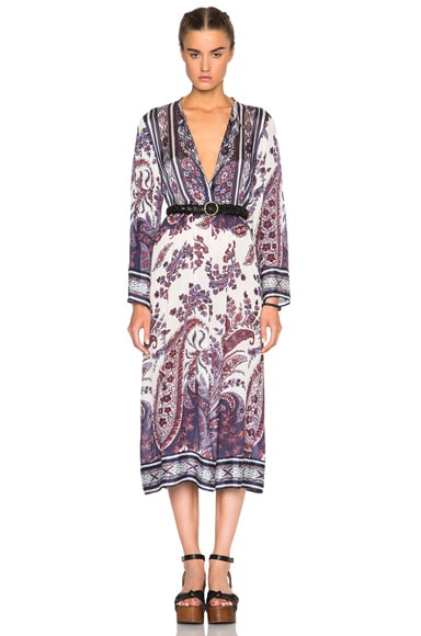 Isabel Marant Etoile Tilda Paisley Print Dress in Midnight | FWRD