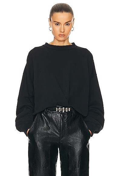 COTTON CITIZEN Milan Crop Crew Sweatshirt in Seaweed FWRD