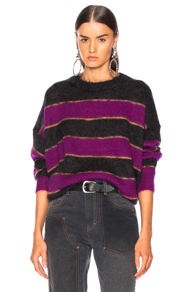 Isabel Marant Etoile Reece Sweater in Faded Black & Purple | FWRD