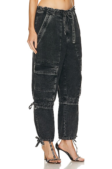 Shop Isabel Marant Étoile Ivy Cargo Pant In Faded Black