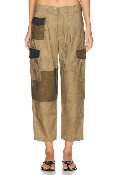 Isabel Marant Etoile Renzae Cargo Pant in Khaki