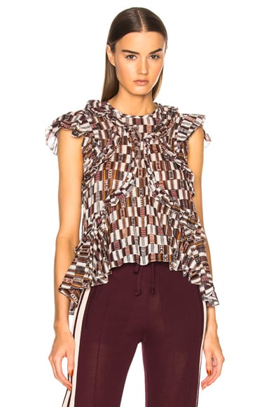 Nalou Printed Cotton Voile Blouse