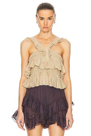 Isabel Marant Etoile Daren Tank in Light Khaki | FWRD