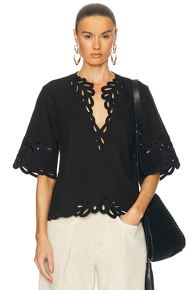 Isabel Marant Parissa Top in Black | FWRD