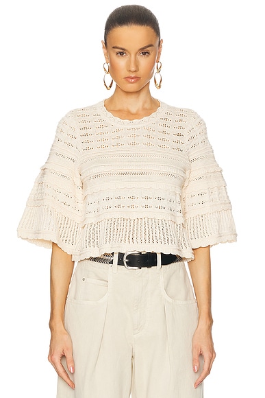 Isabel Marant Etoile Azelia Knit Top in Ecru