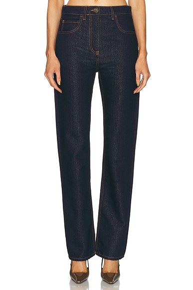Etro Straight Leg Jeans in Multicolour On White Base