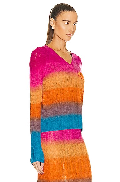 Shop Etro Long Sleeve Sweater In Multi