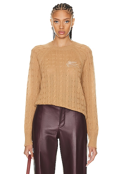 Etro Cable-knit Cashmere Sweater In Beige