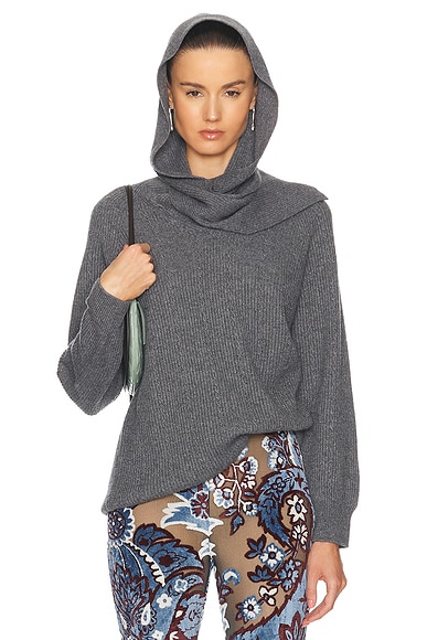 Etro Long Sleeve Sweater Top in Smoke Grey