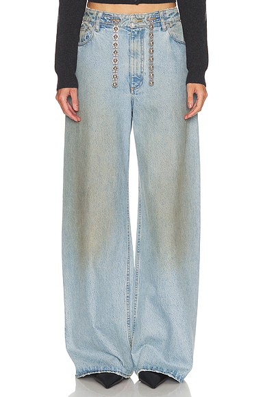 EZR Baggy Chain Wide Leg in Pacific Blue
