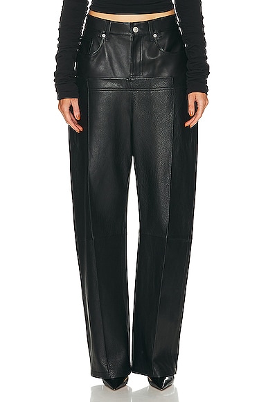 Double Waistband Pant in Black