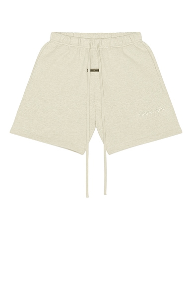 Fear of God ESSENTIALS Soccer Fleece Shorts in Heather Stone