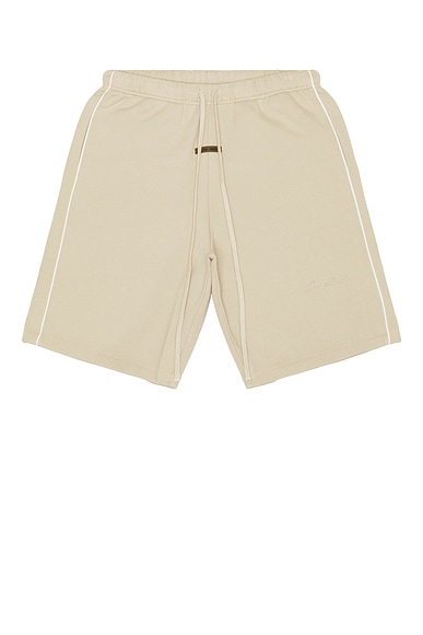 Fear of God ESSENTIALS Basketball Jersey Shorts in Timber & Cloud White