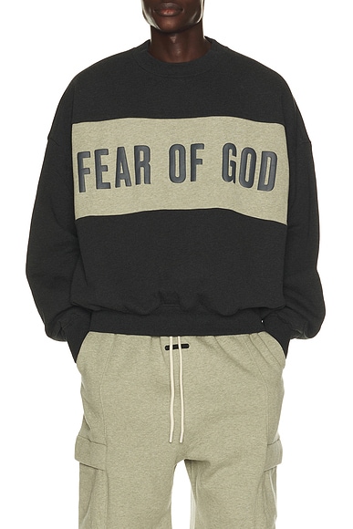 Cropped Relaxed Panelled Sweatshirt