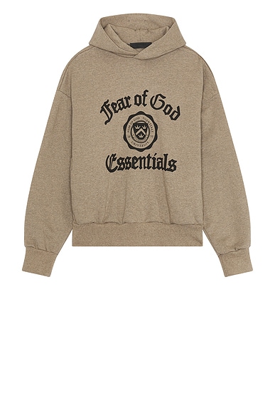 Fear of God ESSENTIALS Heavy Fleece Vintage Shrunken Hoodie in Heather Gray