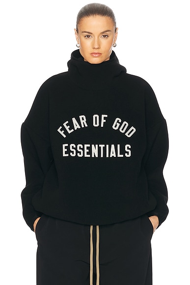 Fear of God ESSENTIALS Heavy Fleece Fullzip Hoodie in Black Fear of God ESSENTIALS Heavy Fleece Fullzip Hoodie in Black