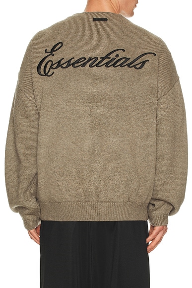 Fear of God ESSENTIALS Waffle Crewneck Sweater in Homestead Heather
