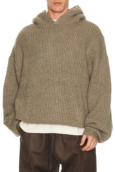 Fear of God ESSENTIALS Heavy Waffle 90'S Hoodie in Homestead Heather