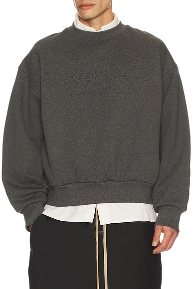 Fear of God ESSENTIALS Classic Crewneck Sweatshirt in Charcoal Heather