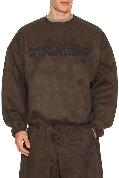 Fear of God ESSENTIALS Modern Crewneck Sweatshirt in Brown