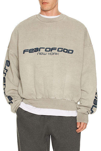 Fear of God ESSENTIALS Cropped Relaxed Sweatshirt in Smoke Grey