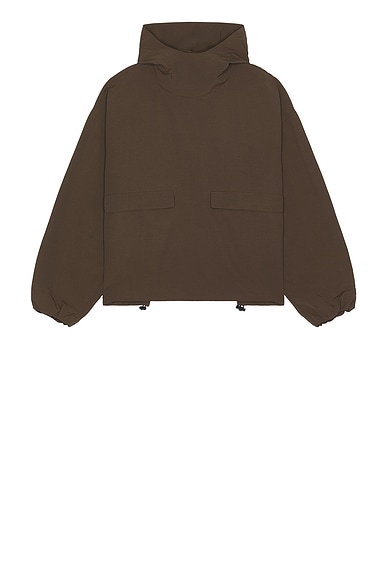 Fear of God ESSENTIALS Military Nylon Hooded Anorak in Brown
