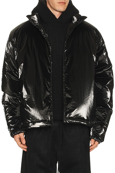 Fear of God ESSENTIALS Puffer Jacket in Metallic Black