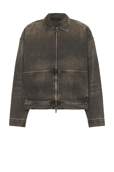Fear of God ESSENTIALS Denim Trucker Jacket in Vintage Black
