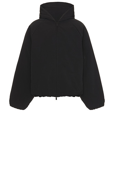 Fear of God ESSENTIALS Military Nylon Hooded Jacket in Black