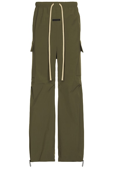 Fear of God ESSENTIALS Bonded Nylon Field Pant in Military