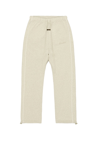 Fear of God ESSENTIALS Relaxed Fleece Sweatpant With Piping in Heather Stone & Cloud White