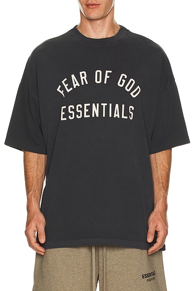 Fear of God ESSENTIALS Jersey Crewneck Tee in Black