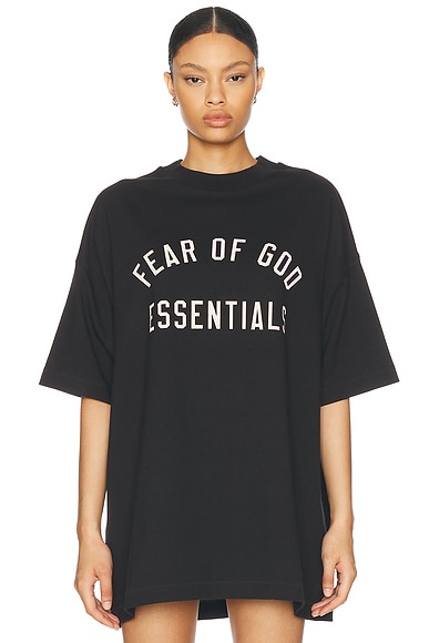 Fear of God ESSENTIALS Jersey Crewneck Tee in Black