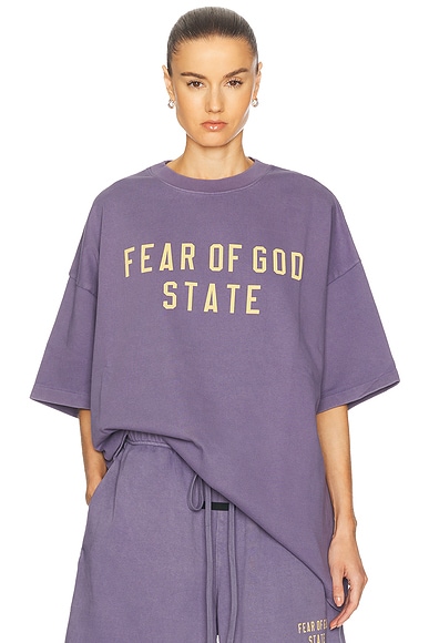 Fear of God ESSENTIALS Heavy Crewneck Tee in Lavender | FWRD