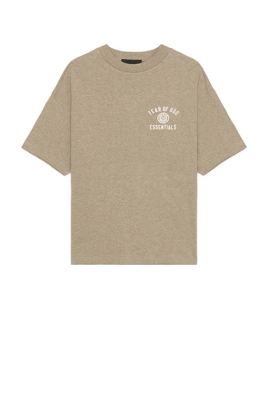 Fear of God ESSENTIALS Jersey Crewneck Tee in Heather Gray