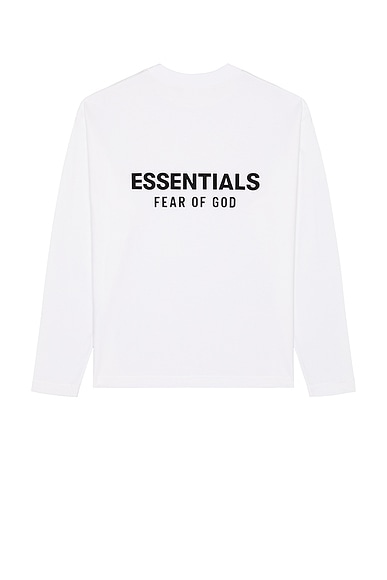 Fear of God ESSENTIALS Classic Fit Long Sleeve Tee in Bright White