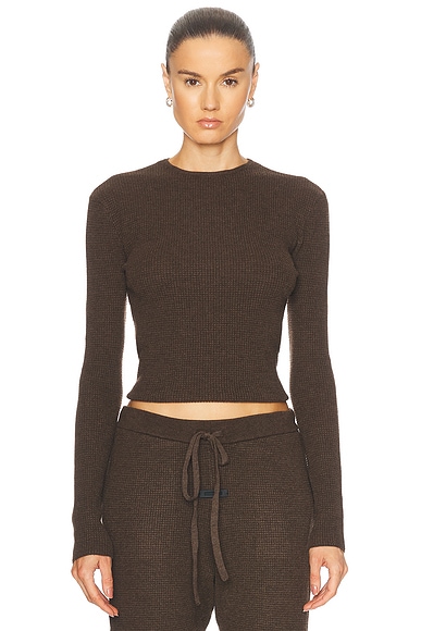 Fear of God ESSENTIALS Fitted Sweater in Brown