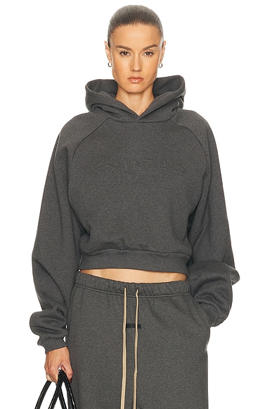 Fear of God ESSENTIALS 90's Raglan Hoodie in Charcoal Heather