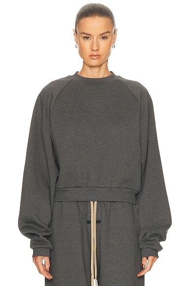 Fear of God ESSENTIALS 90's Raglan Sweatshirt in Charcoal Heather