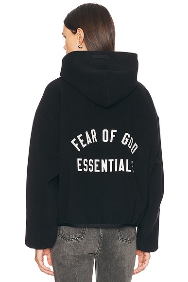 Brushed Hooded Bomber Jacket