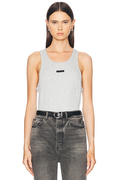 Fear of God ESSENTIALS Tank Top in Light Heather Gray | FWRD Fear of God ESSENTIALS Tank Top in Light Heather Gray | FWRD